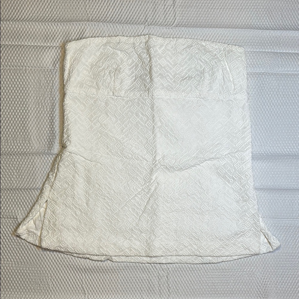 J. Crew Embroidered White Cotton Strapless Top